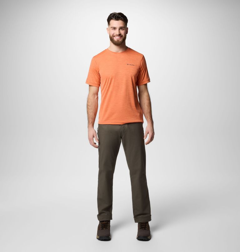 heren sage peak gebreid shirt met korte mouwen en ronde hals