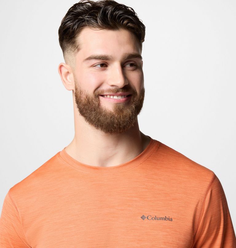 heren sage peak gebreid shirt met korte mouwen en ronde hals