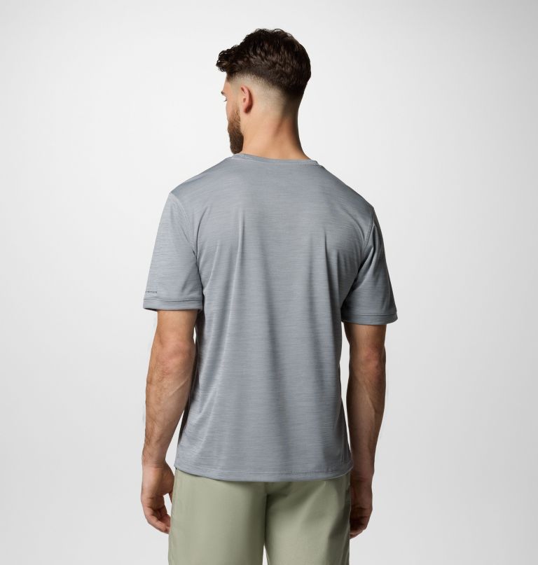 heren sage peak gebreid shirt met korte mouwen en ronde hals