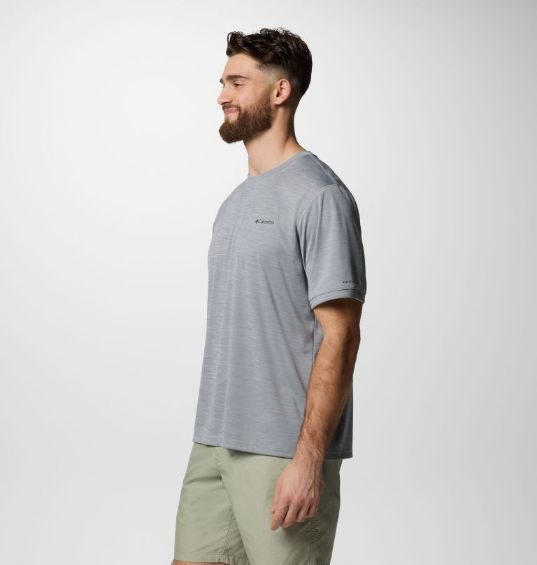 heren sage peak gebreid shirt met korte mouwen en ronde hals