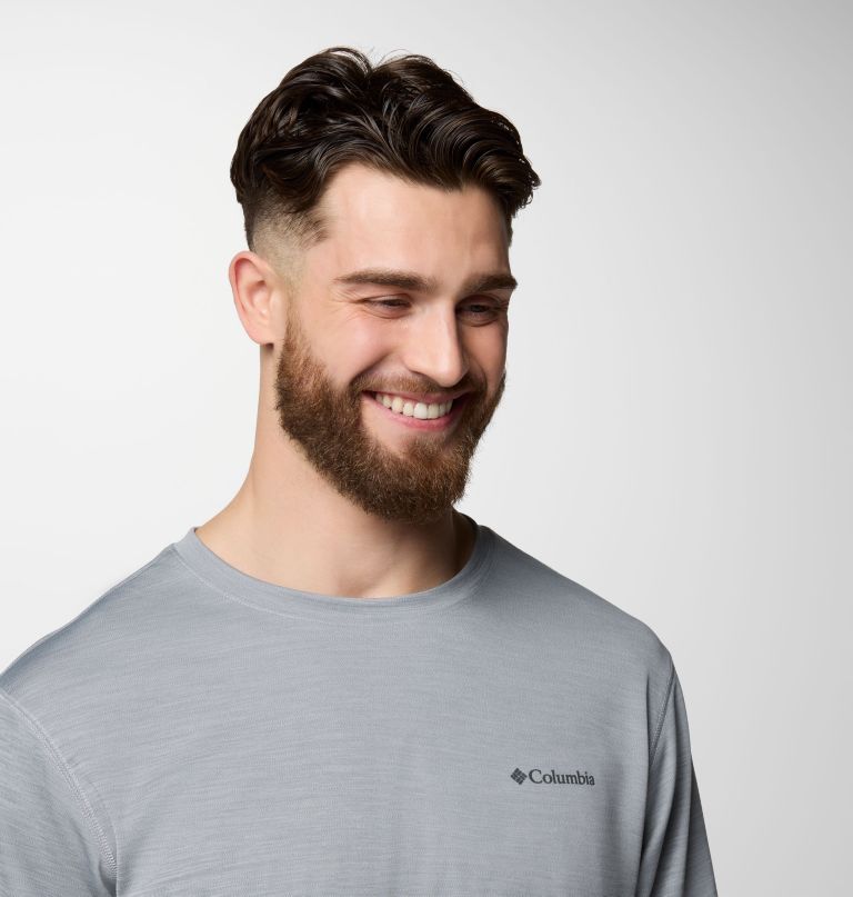 heren sage peak gebreid shirt met korte mouwen en ronde hals