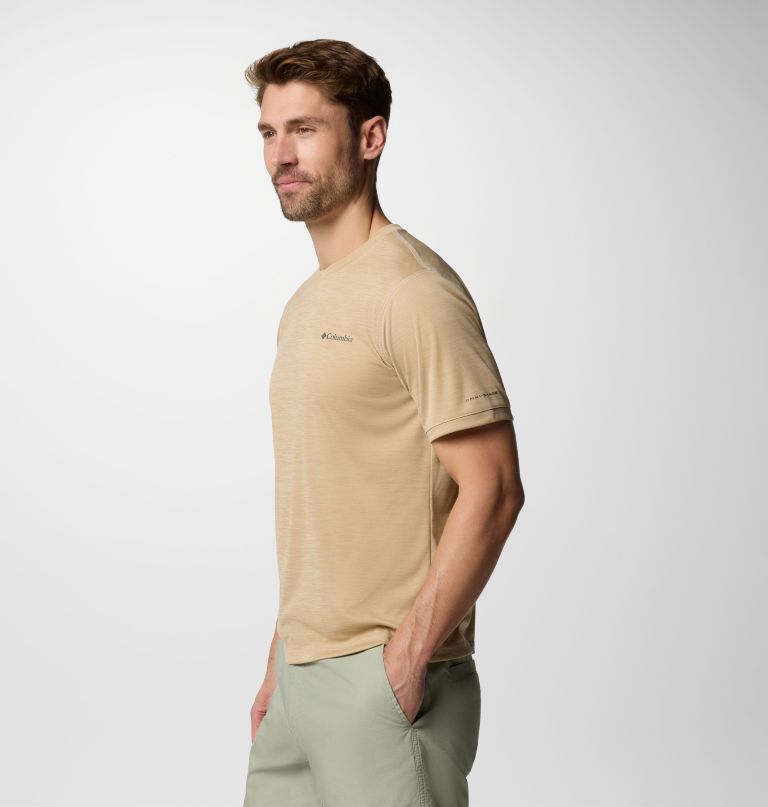 heren sage peak gebreid shirt met korte mouwen en ronde hals