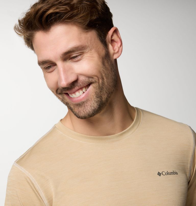 heren sage peak gebreid shirt met korte mouwen en ronde hals