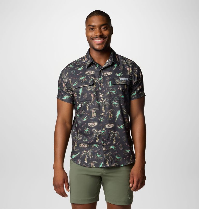 heren pfg uncharted bedrukt shirt met korte mouwen - lang
