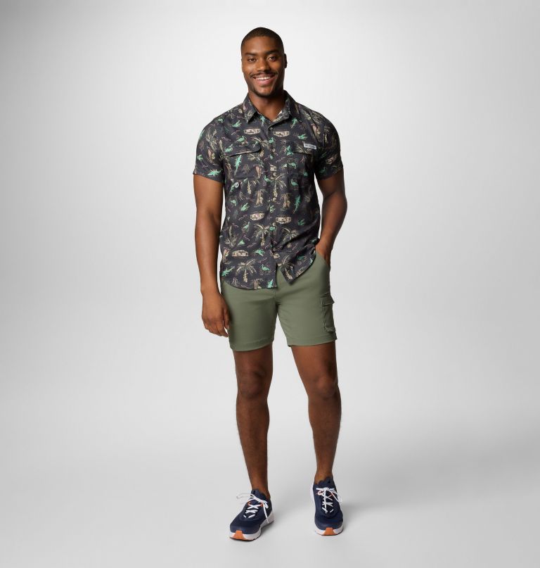 heren pfg uncharted bedrukt shirt met korte mouwen - lang