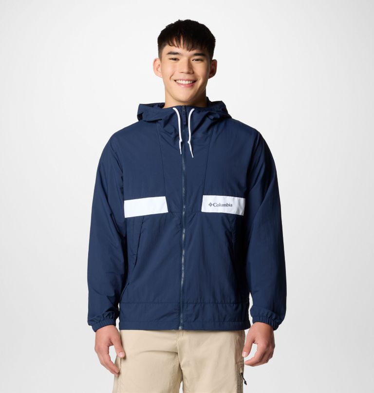 spire valley windjack met capuchon voor heren - lang